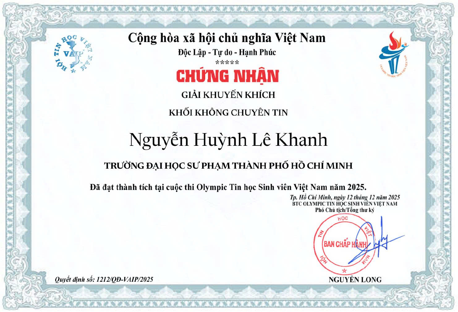 Giải KK OLP không chuyên