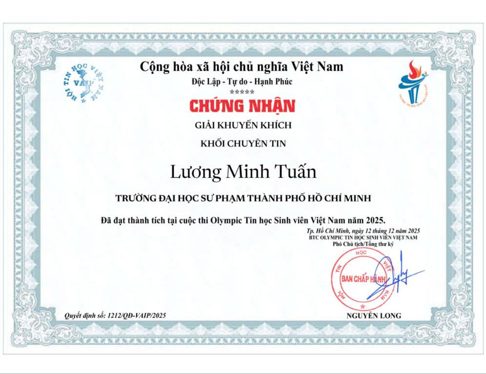 Giải Khuyến Khích Olympic Chuyên tin