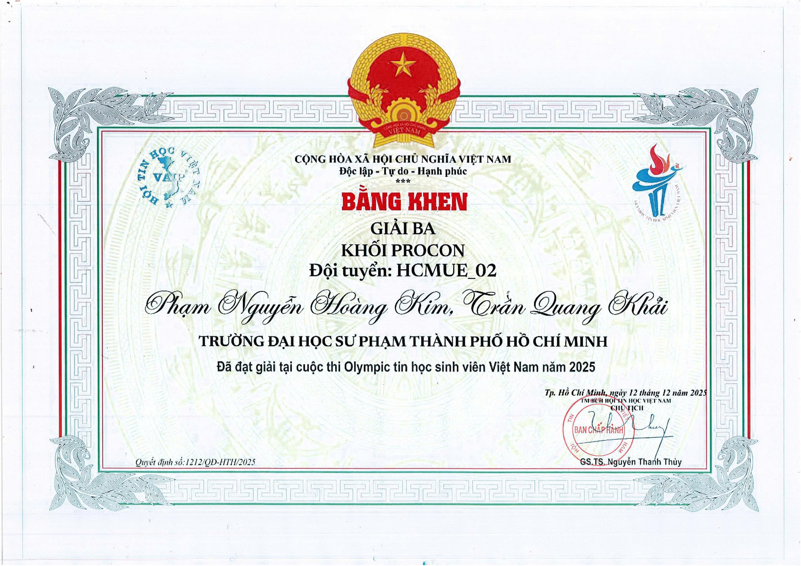 Giải Ba - Procon Quốc gia