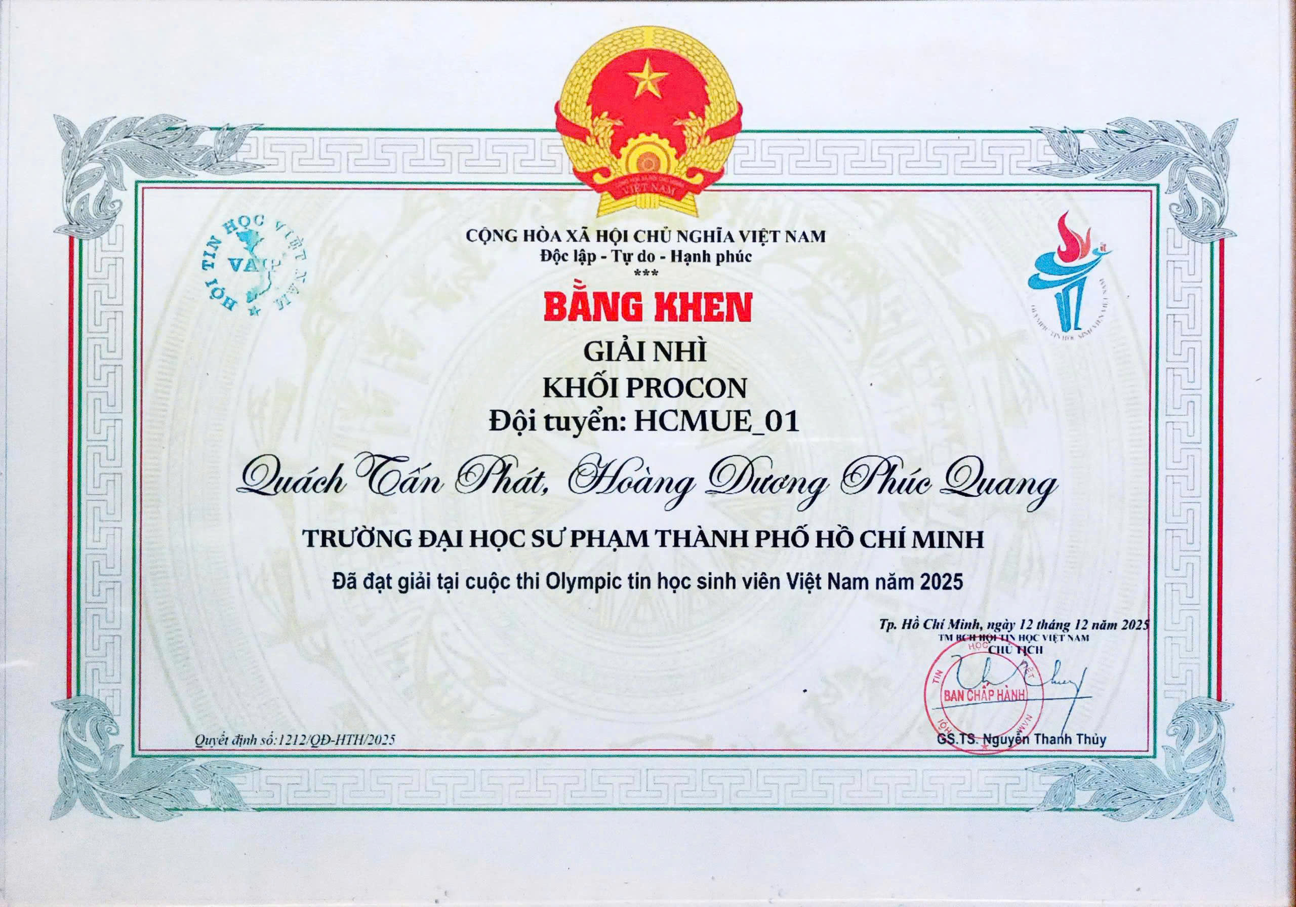 Giải Nhì - Procon Quốc gia