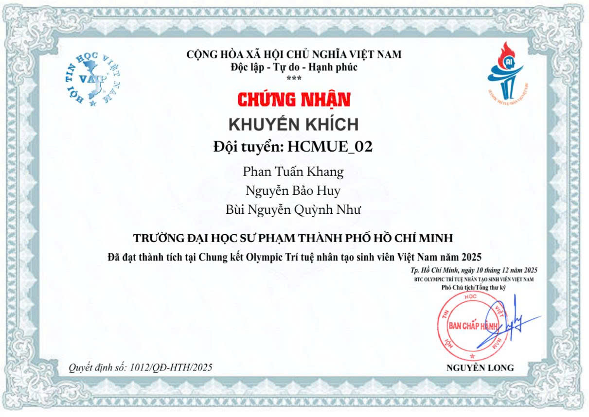 Giải Khuyến Khích OLP AI toàn quốc